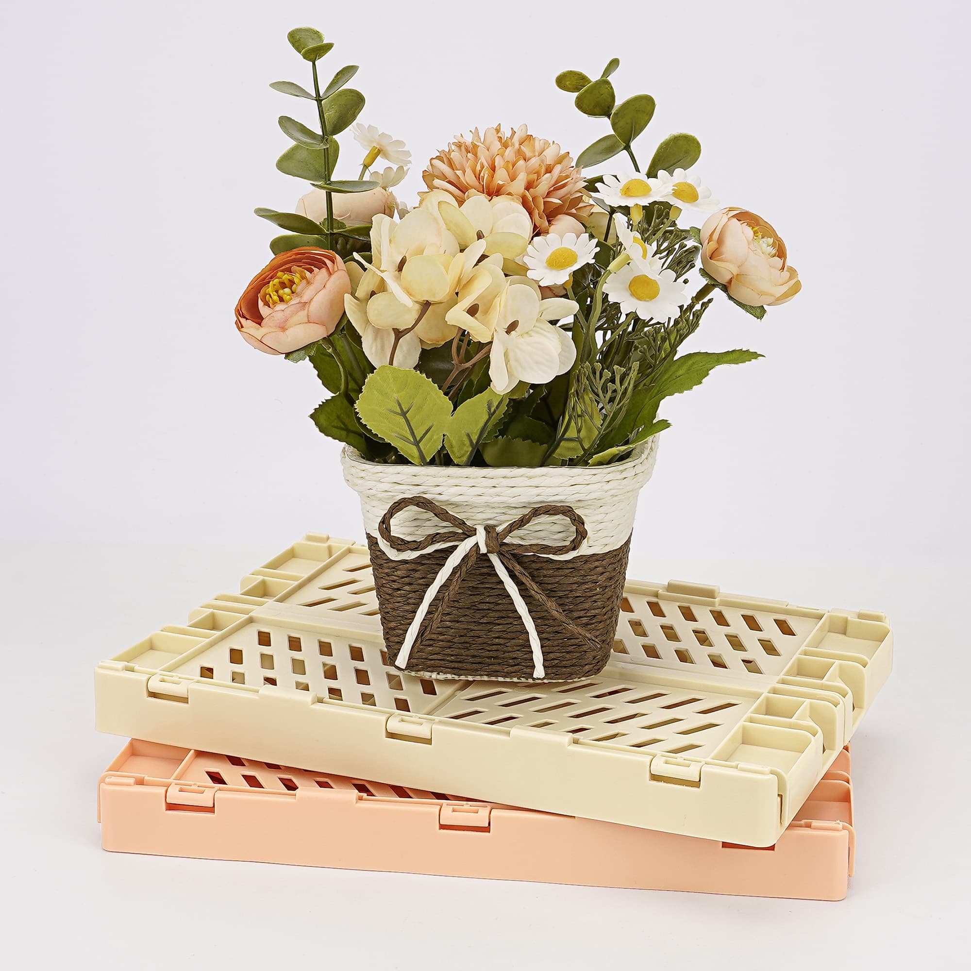 JANKOW Drawer Organizers, Plastic Foldable Baskets, Collapsible Stacking Storage Bins, Plastic Crates for Storage - 4