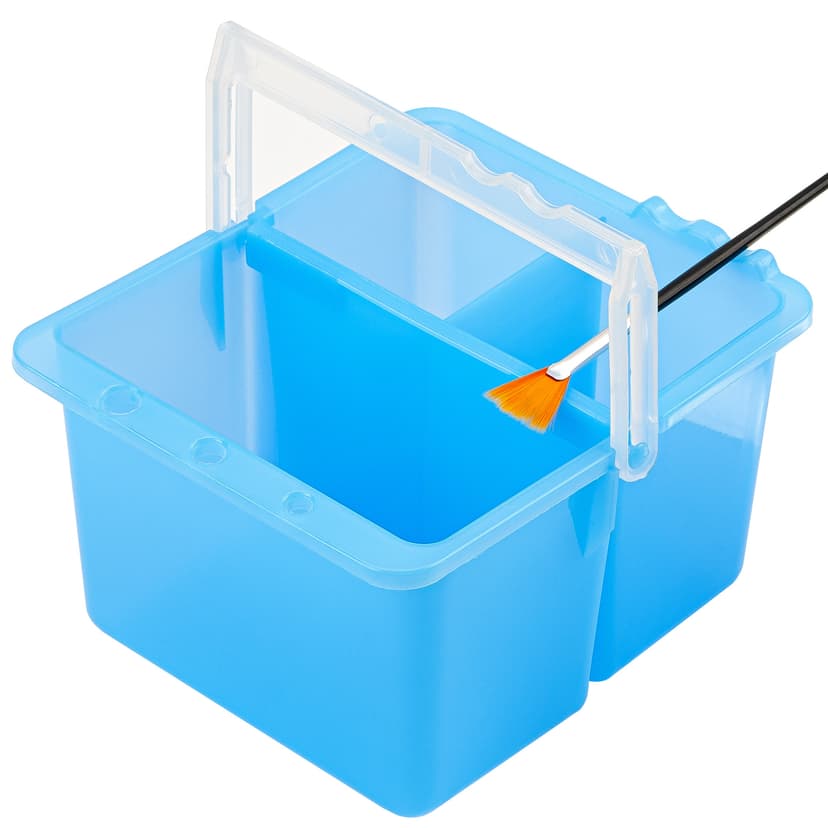 JANKOW Brush Washing Bucket, Plastic Double Detachable Pen Cleaner, Watercolor Art Paint Storage, Multifunction Paint Brush Washing Bucket with Handle for Watercolor Outdoor Indoor Painting (Blue)