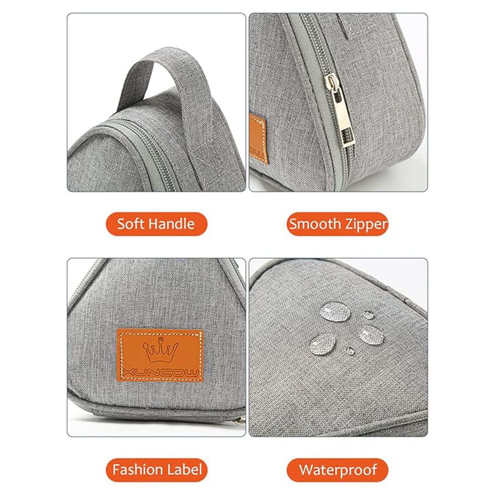 JANKOW Small Reusable Snack Bags Food Breakfast bento bag Small Triangular Rice Ball Lunch Box Bag for Women Sandwich Bag Work Travel Gym Picnic Leakproof Outdoors Game Handbags For Adults (Gray) - 2