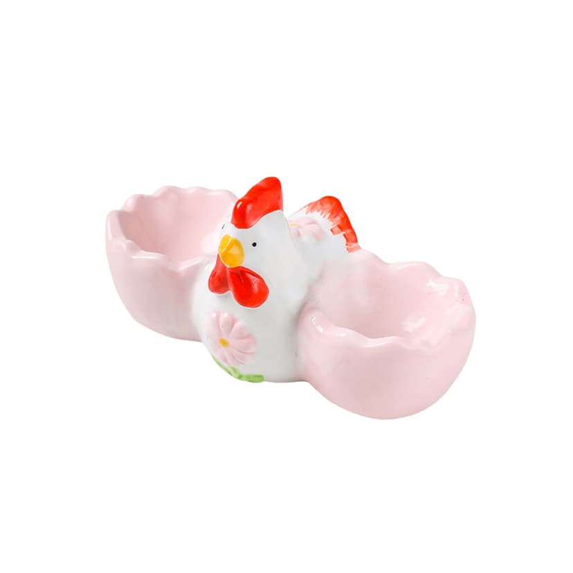 JANKOW 2-Compartment Ceramic Egg Tray - Creative High-End Western Dining Serving Tray for Breakfast, Egg Display Plate, Ceramic Art Piece (1 Pcs)