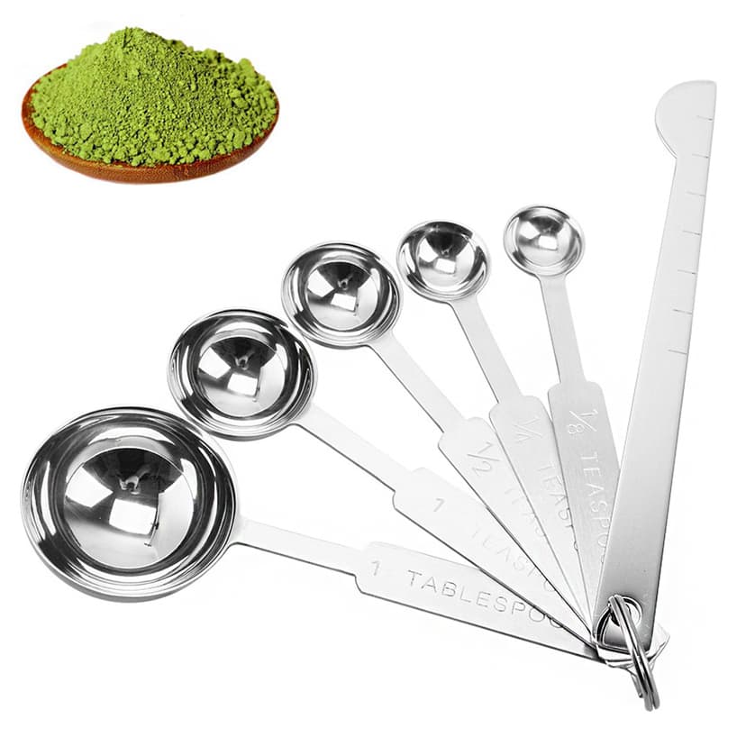 JANKOW 6Pcs Stainless Steel Measuring Spoons, Baking Measuring Spoons, for Grinding Tea, Coffee, Protein Powder, Instant Drinks and Cooking