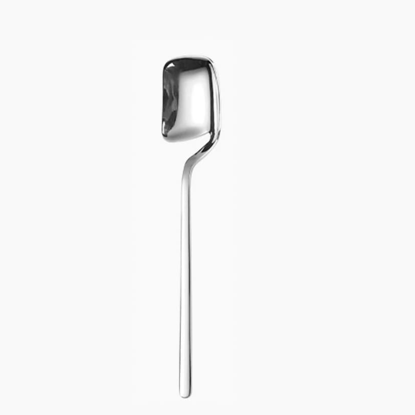 JANKOW 4Pcs Long Handle Coffee Stirring Spoon, Stainless Steel Stirring, Espresso Spoon, Suitable for Tea, Coffee, Protein Powder, Instant Drinks (Silver)