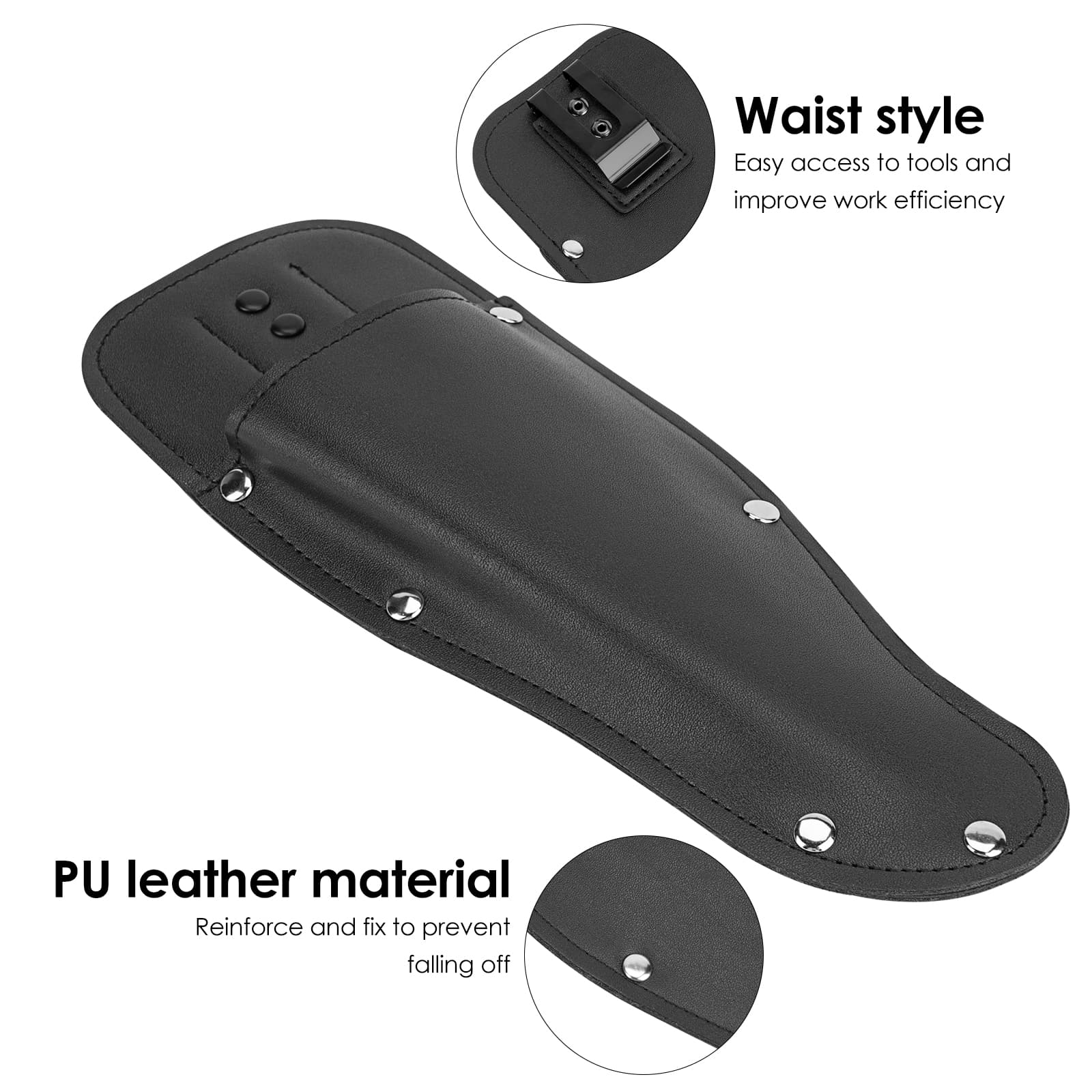 JANKOW Pruning Shear Bag, Gardening Pruner Shears, Sheath Pruner, Sheath Protective Case, Pruning Shear Tool Belt Holder 9.84 x 3.93 x 0.74 inches(Black) - 1