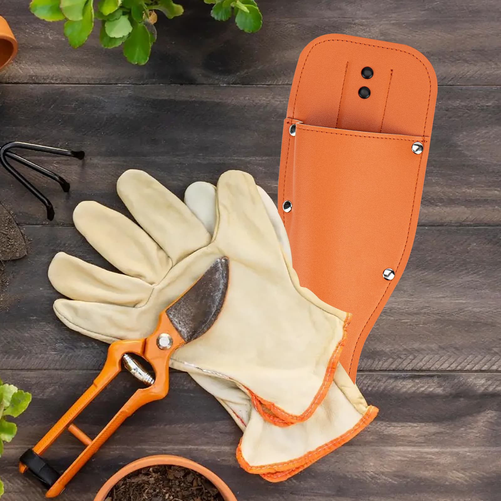 JANKOW Pruning Shear Bag, Gardening Pruner Shears, Sheath Pruner, Sheath Protective Case, Pruning Shear Tool Belt Holder - 5