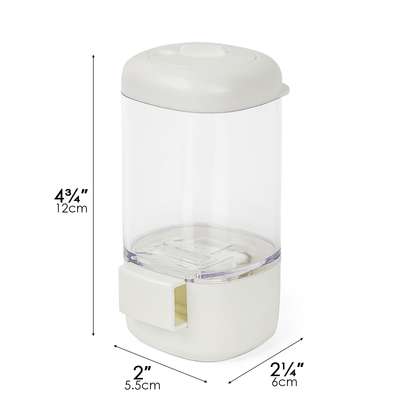 JANKOW Press-to-Dispense Salt & Pepper Shaker Set, Rotating Airtight Spice Dispensers with Base, Plastic Measured Seasoning Containers for Salt, Sugar, Cumin, Sesame – 1 Pack (2 Jars) - 6