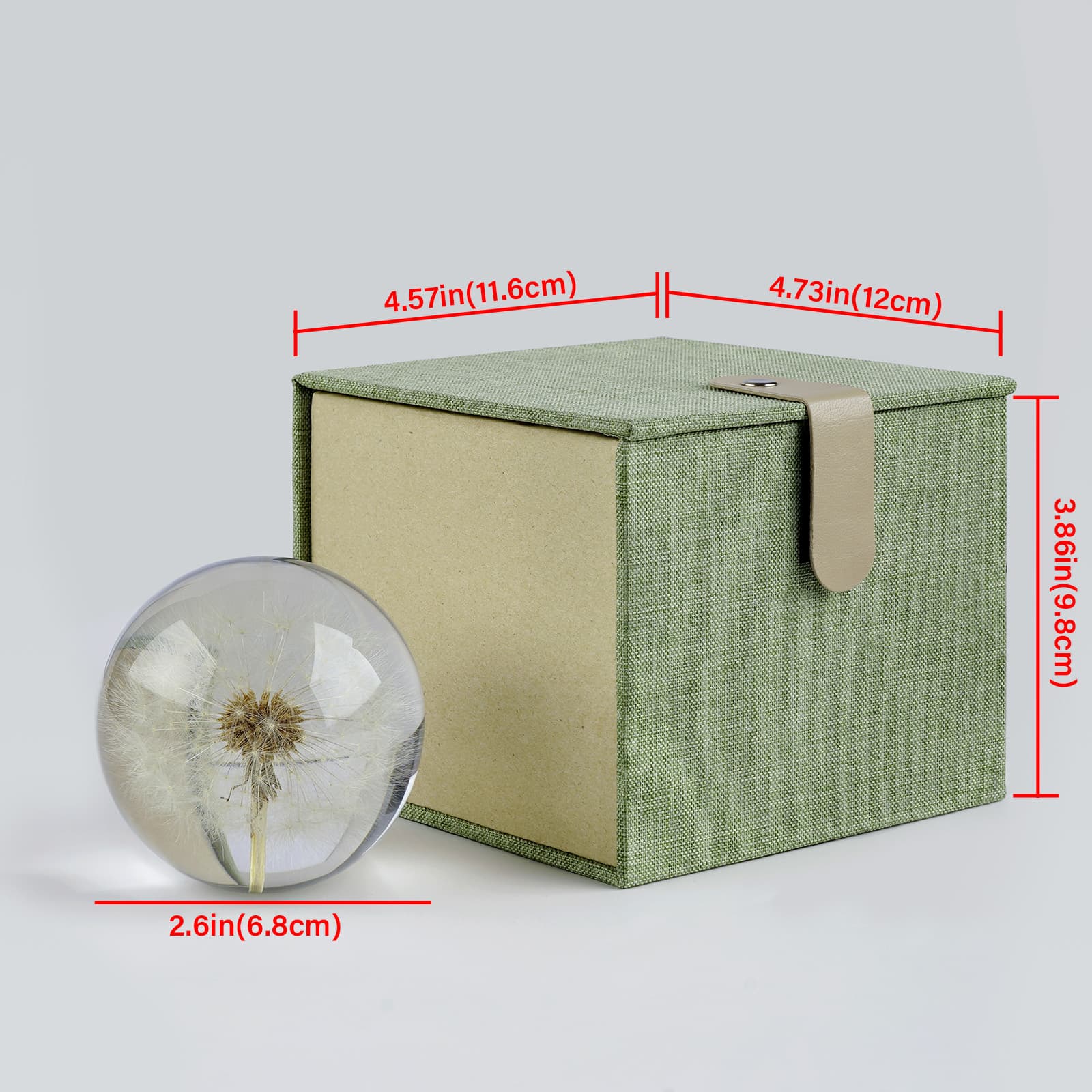 CAIRIAC Crystal Dandelion Resin Ball, Real Dandelion Paperweight and Specimen Ball Home Office Deco for Anniversary Christmas Birthday Wedding Gift (68mm) - 1