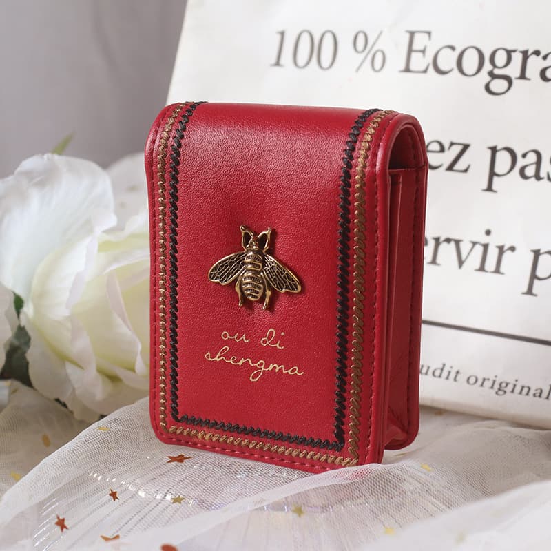 JANKOW Lipstick Case with Mirror for Purse, Mini Holder Purse, Small Cosmetic Bag for Lipsticks, Travel Lipstick Pouch, Portable Makeup Cosmetic Pouch (1Pcs Red) - 4