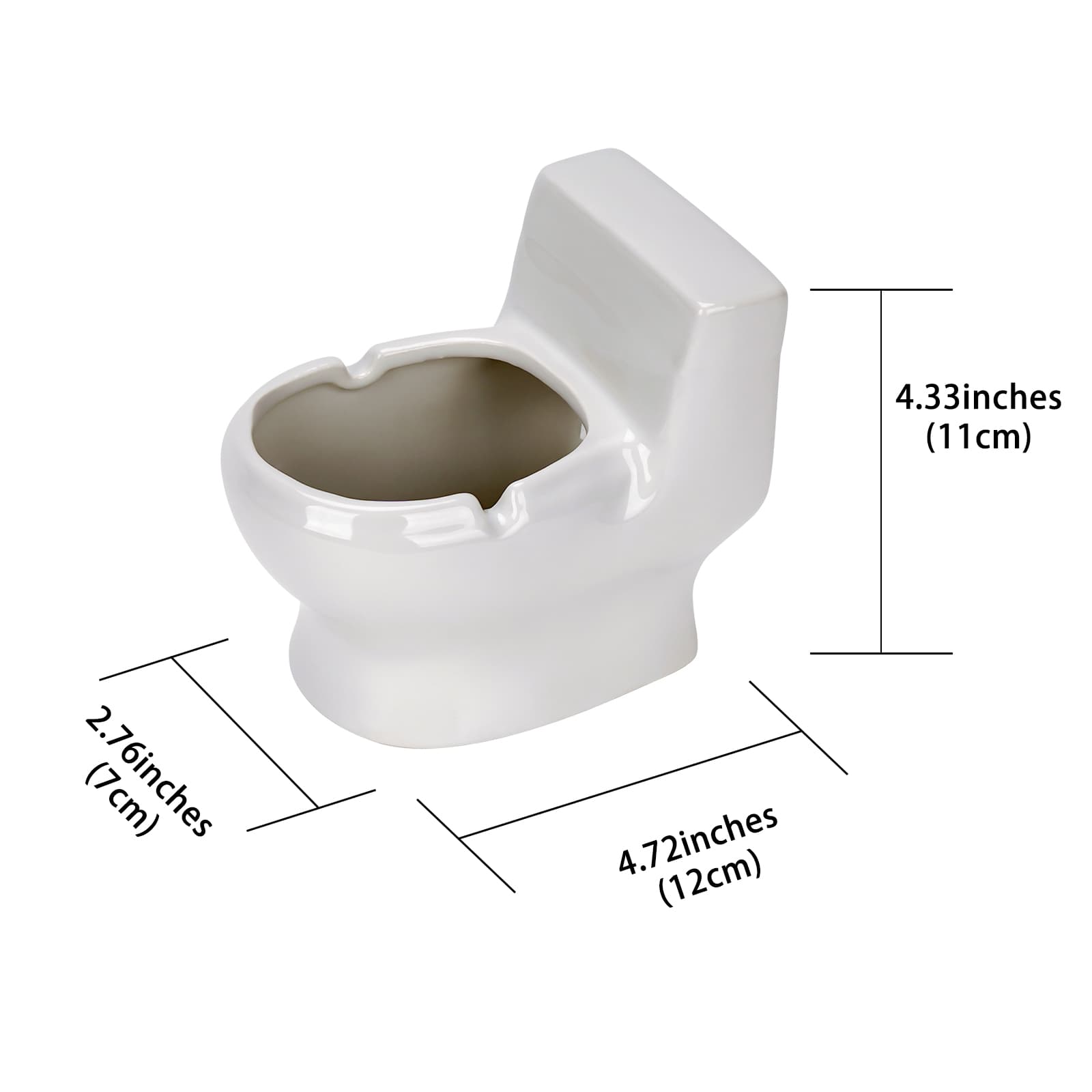 JANKOW Ceramic Toilet Shaped Pen Holder - Funny and Functional Desk Organizer (1 PCS White) - 1