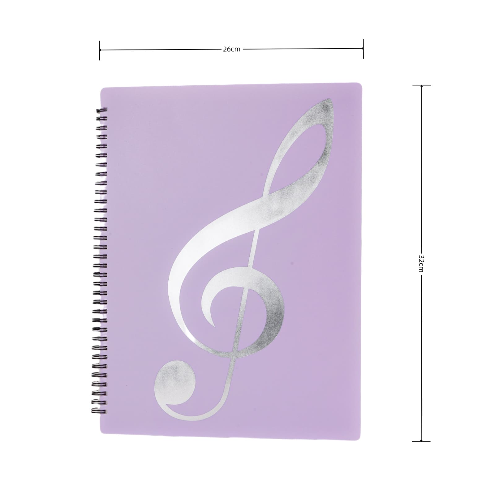 JANKOW Writable Sheet Music Folder, 20 Sleeves for 40 Pages, 8.5 x 11 Letter Size Spiral Binder, Non-Reflective Music Holder for Piano, Choir, and Rehearsal - Purple - 1