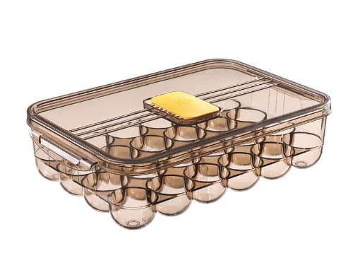 Jankings 24-Slot Egg Storage Box – Clear Stackable Refrigerator Organizer, Portable BPA-Free PP Egg Holder, Shock-Proof Fridge Container for Kitchen & Picnic