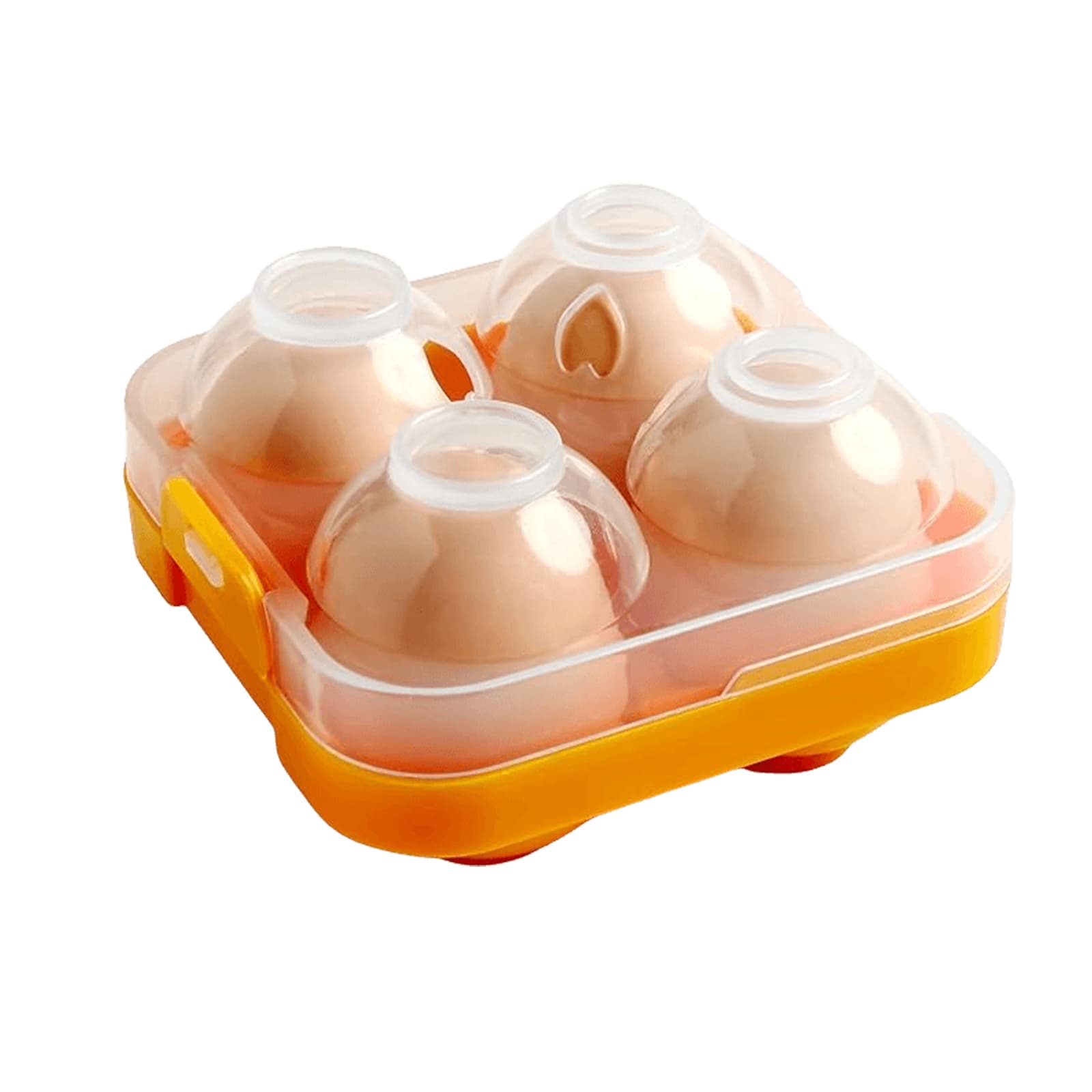 JANKOW 4 Girds Egg Holder Container, Plastic Egg Storage Box Shockproof Protection, Portable Egg Tray Carriage Dispenser for Refrigerator Camping Picnic Travel Kitchen Outdoor (orange 2 Pcs) - 5