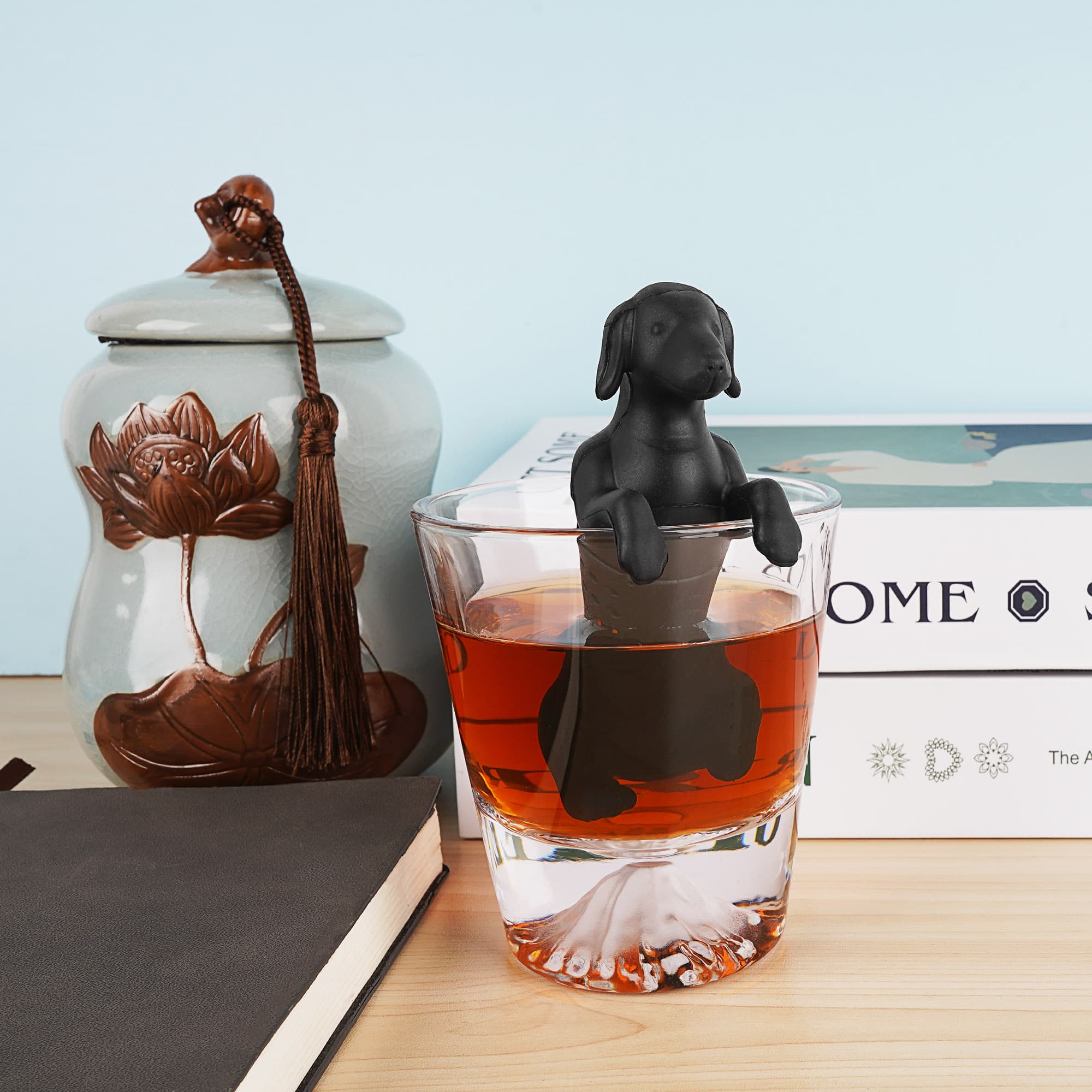 JANKOW HOT DOG Tea Infuser, Silicone Dog Teas Infuser, Tea Infusers for Office, Home, Living Room (Black) - 7