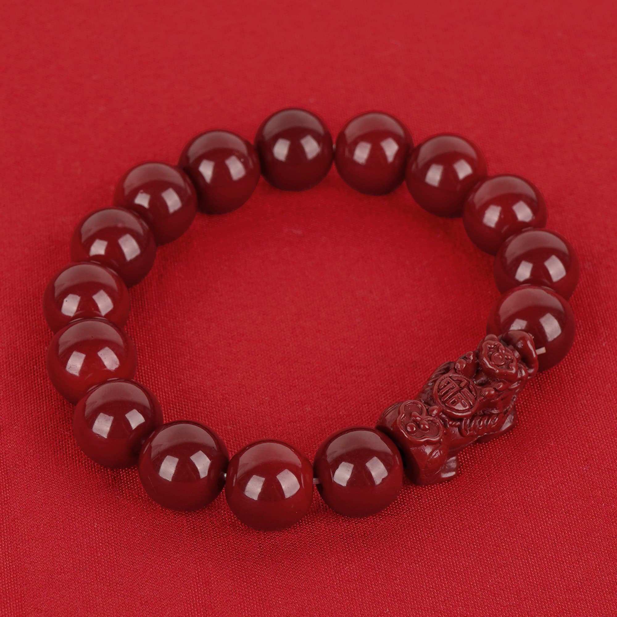 JANKOW Cinnabar Pixiu Bracelet - Oriental Style Feng Shui Jewelry, Gift for Good Fortune and Protection - 3