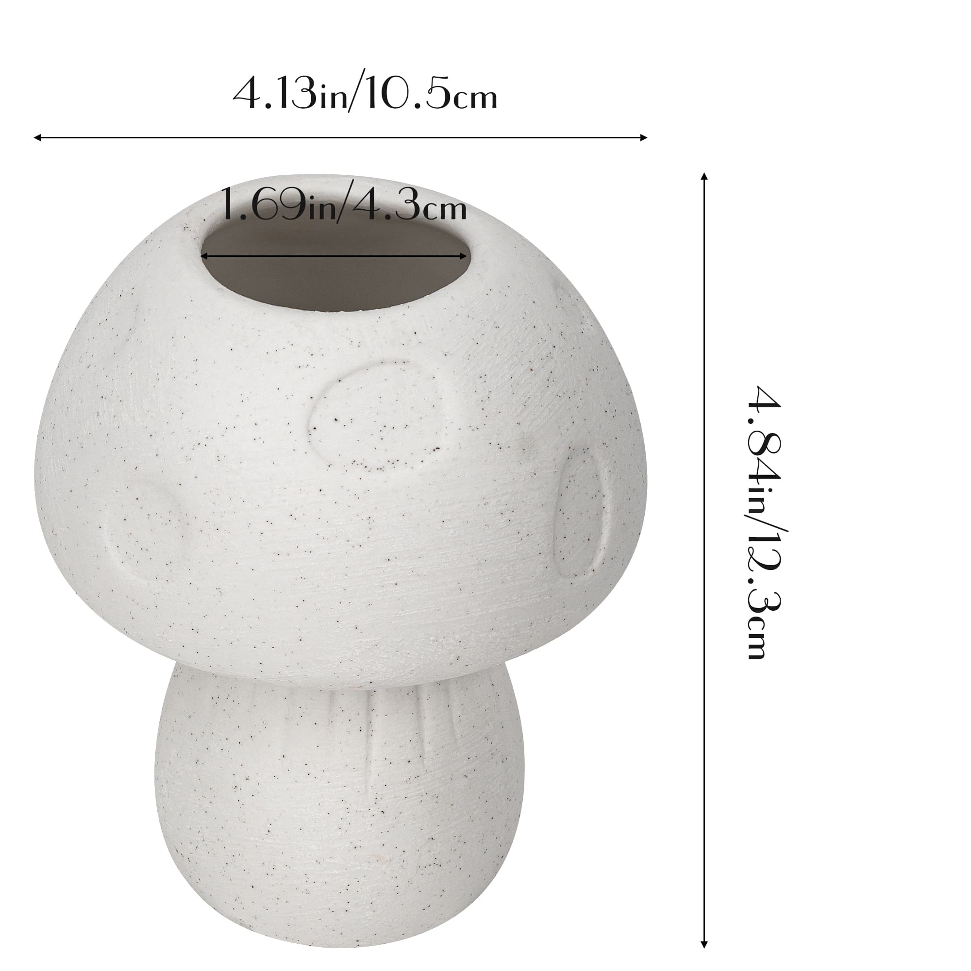 JANKINGS Mushroom Ceramic Pencil Holder, Speckled White Pen Cup for Desk, Cute Mushroom Decor Organizer for Office Home, 1 Pack - 1