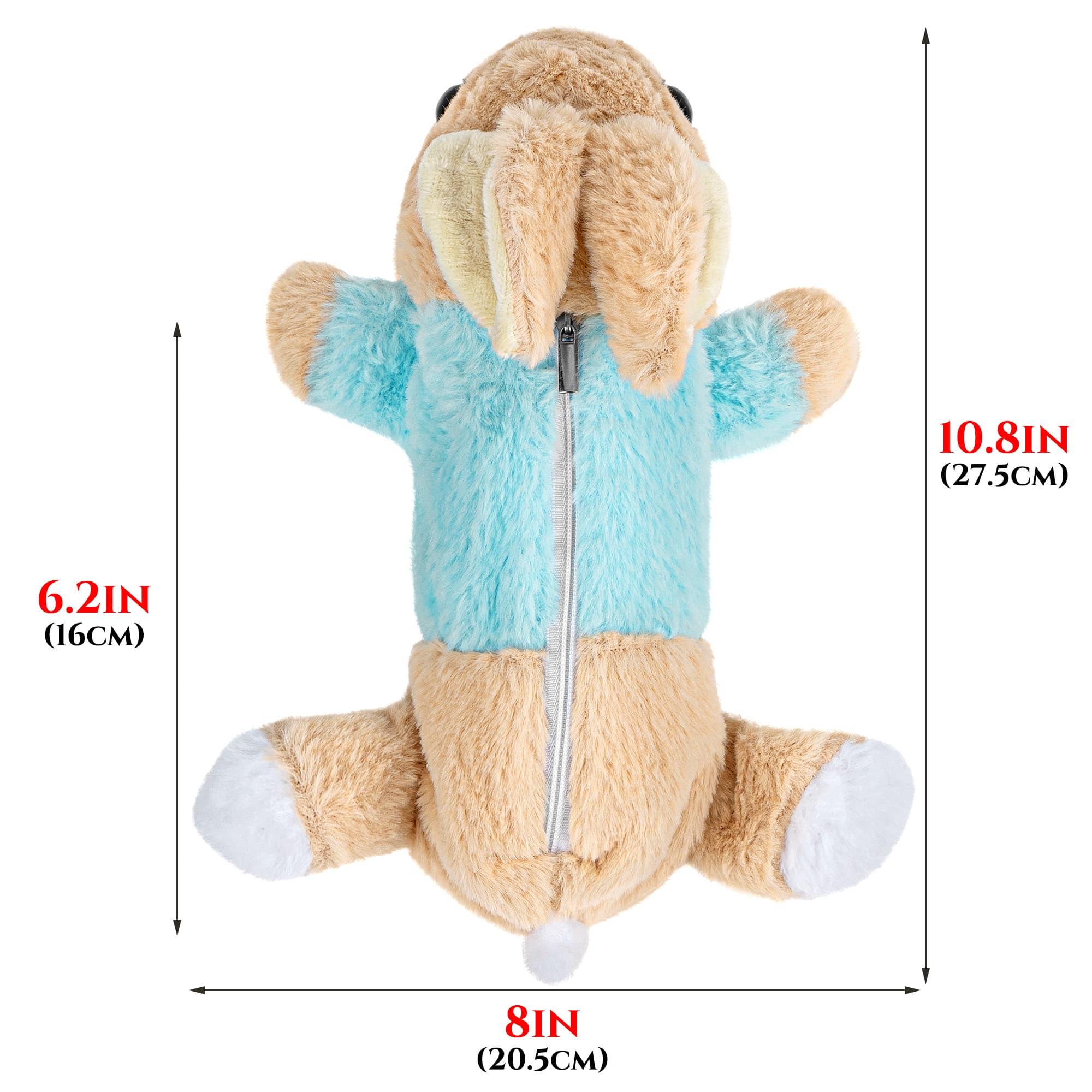 JANKINGS Funny Plush Bunny Pencil Case – Adorable Plush Animal Zipper Stationery Bag for Office - 1
