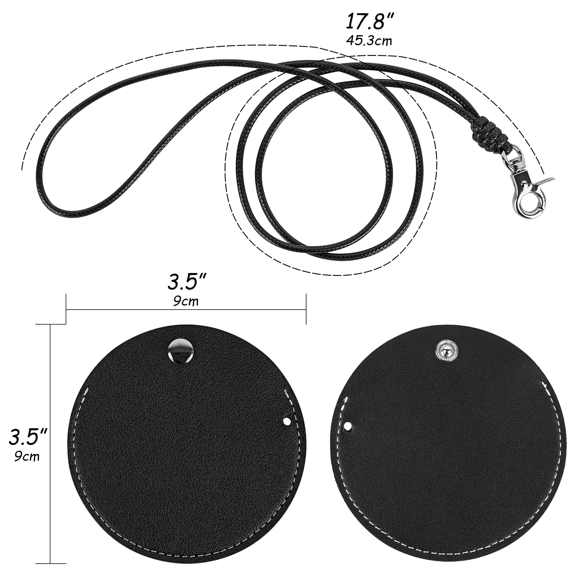 JANKOW 3-Pack Earbud Carrying Pouches with Lanyard, PU Leather Mini Storage Bags for AirPods & Bluetooth Earphones, Universal Protective Cases for Earbuds, Coins & Small Accessories, Black/Red/Gray - 1