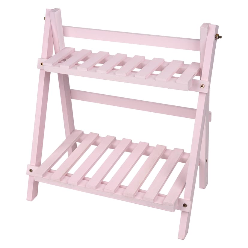 JANKOW Wood Plant Stand, Indoor Outdoor 2 Tiers Flower Stands, Planter Shelf Racks, Flowerpot Holder for Plant Display