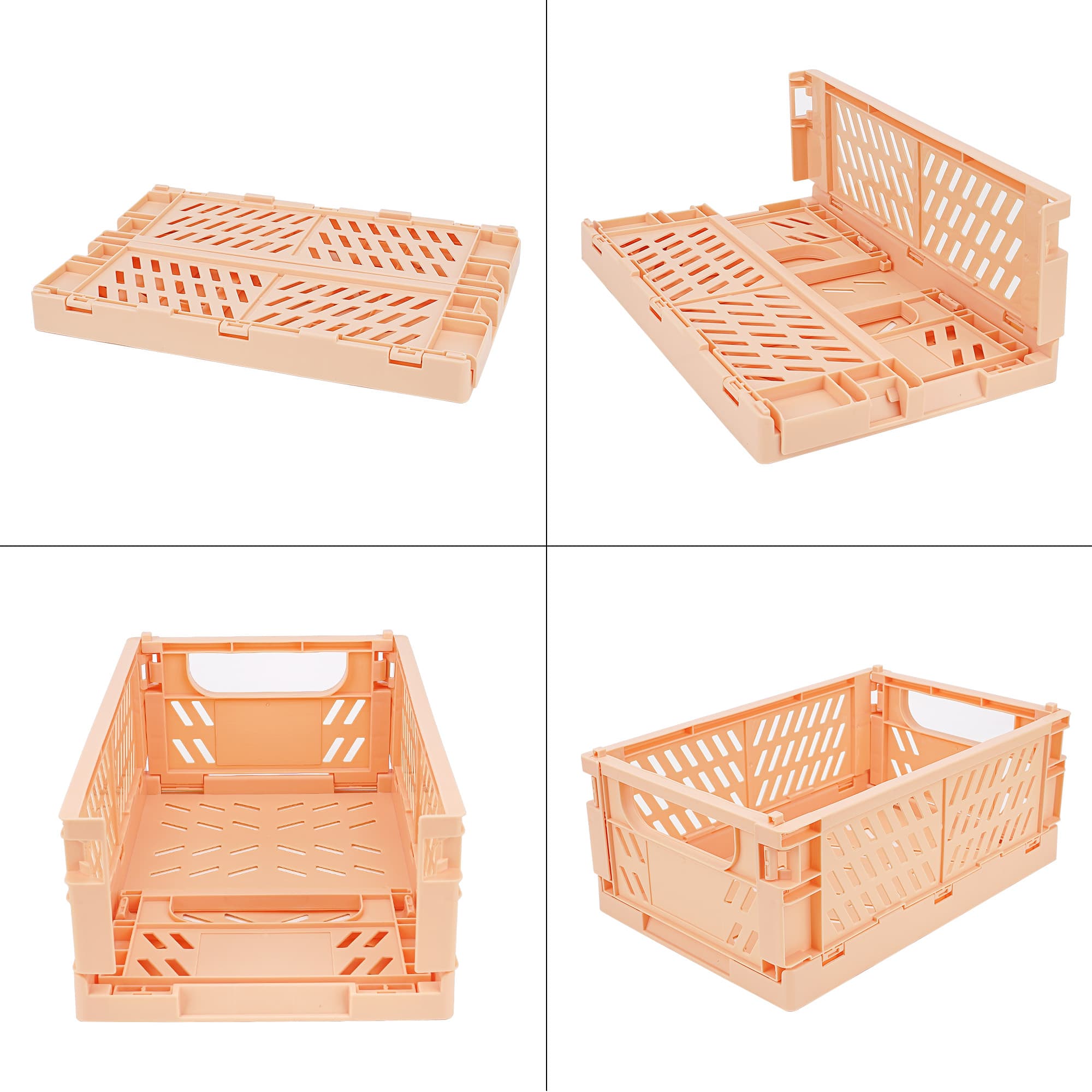 JANKOW Drawer Organizers, Plastic Foldable Baskets, Collapsible Stacking Storage Bins, Plastic Crates for Storage - 2