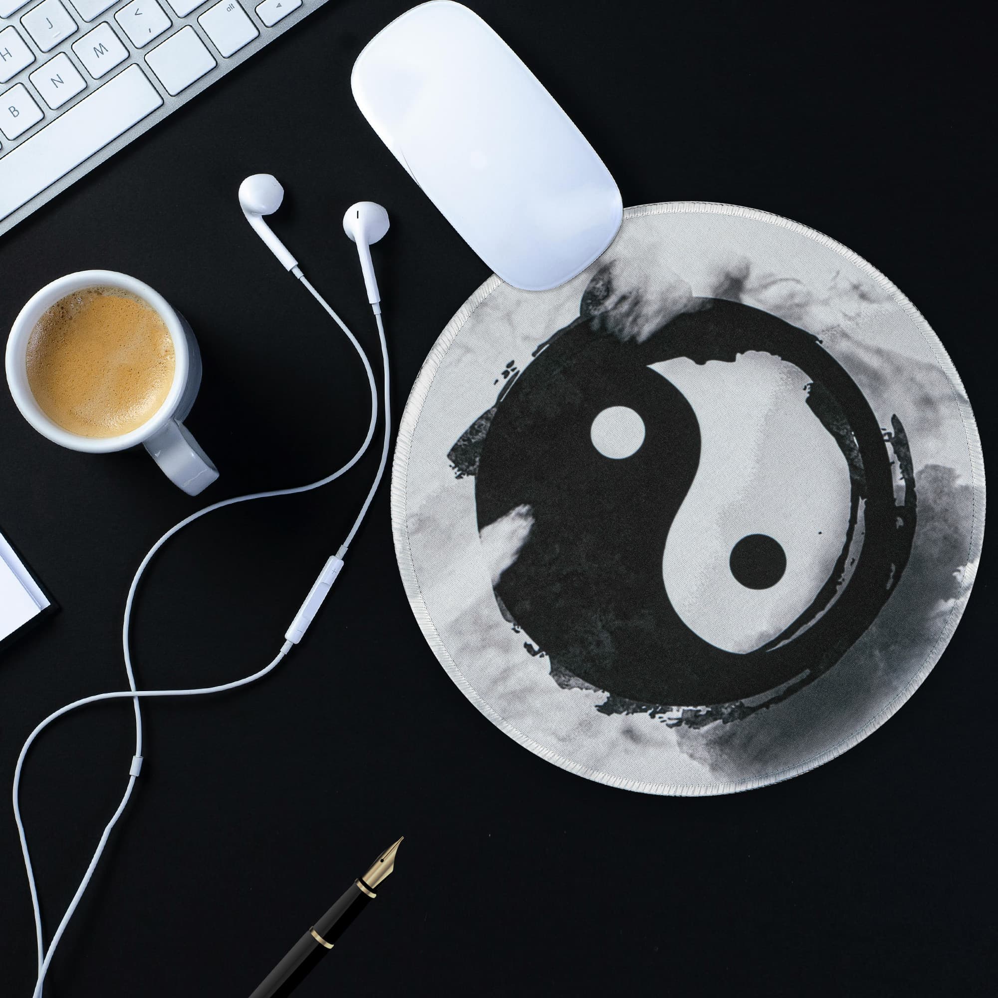JANKOW Round Mouse Pad, Yin-Yang Design - Stylish and Multifunctional, Suitable for Office, Study, and Computer Room - 4