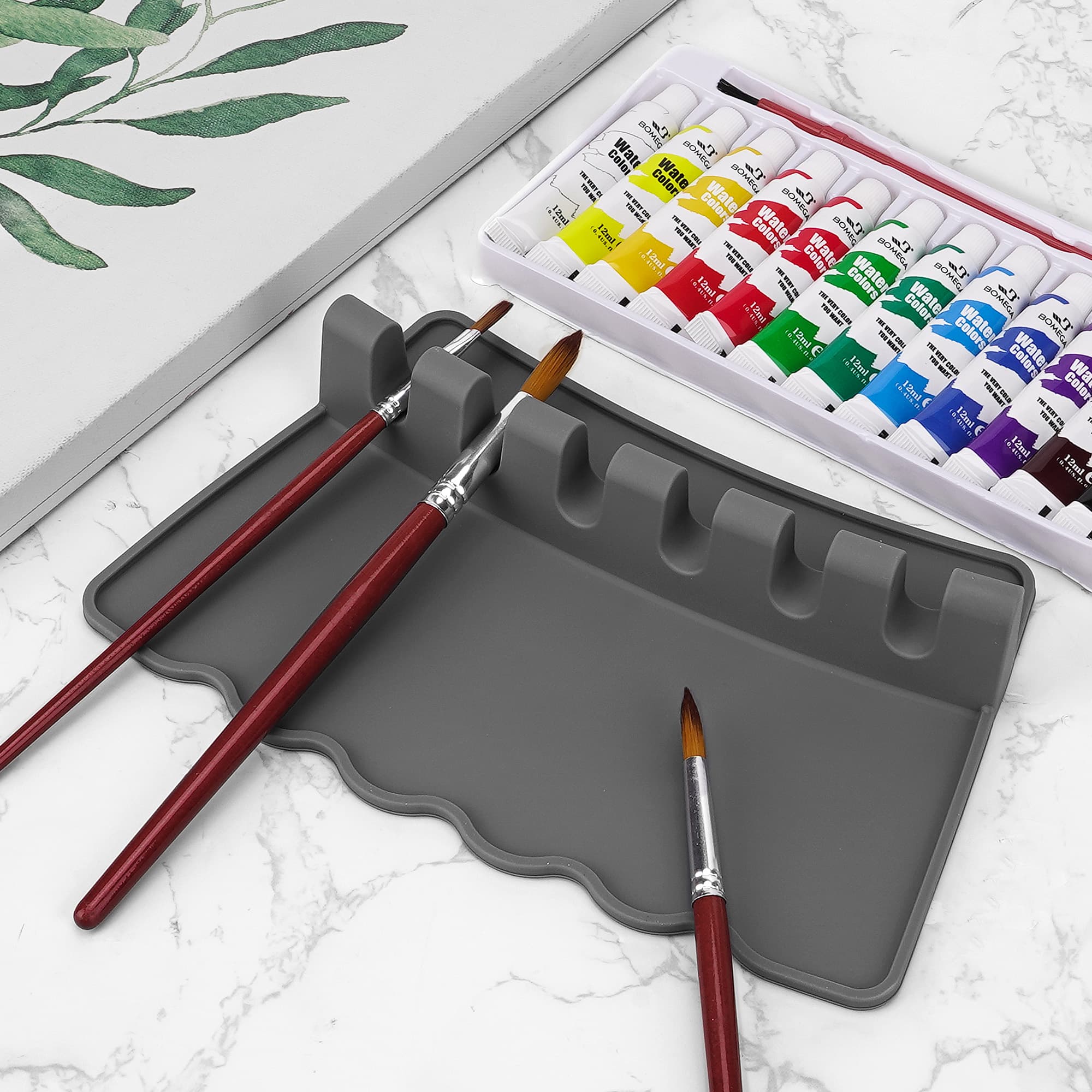 JANKOW Silicone Paint Brush Holder, Brush Holder for Artist, 6 Slots Large Paint Brushs Storage,1-Pcs - 3