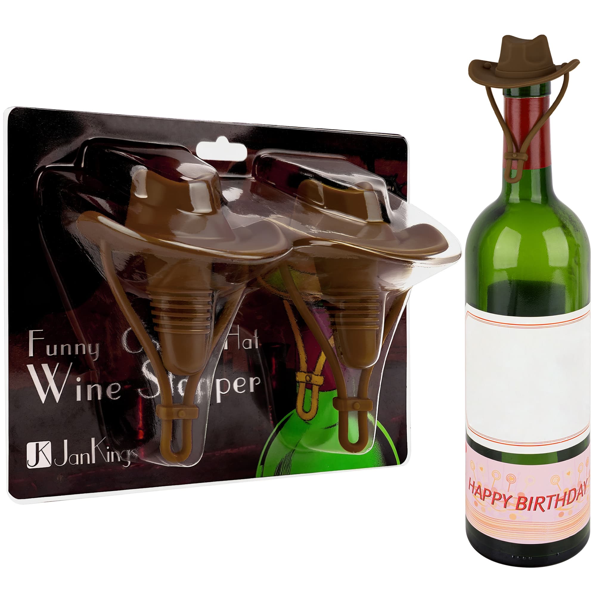 Silicone Wine Stopper, Cowboy Hat Wine Bottle Stopper Reusable , Cute Kitchen Gadgets Wine Accessories Tools Gifts, Decoration-2pcs Bottle Stoppers（Coffee） - 7