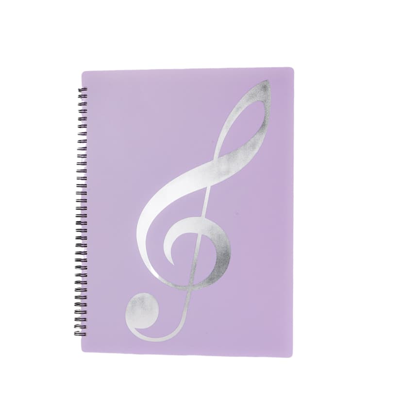 JANKOW Writable Sheet Music Folder, 20 Sleeves for 40 Pages, 8.5 x 11 Letter Size Spiral Binder, Non-Reflective Music Holder for Piano, Choir, and Rehearsal - Purple