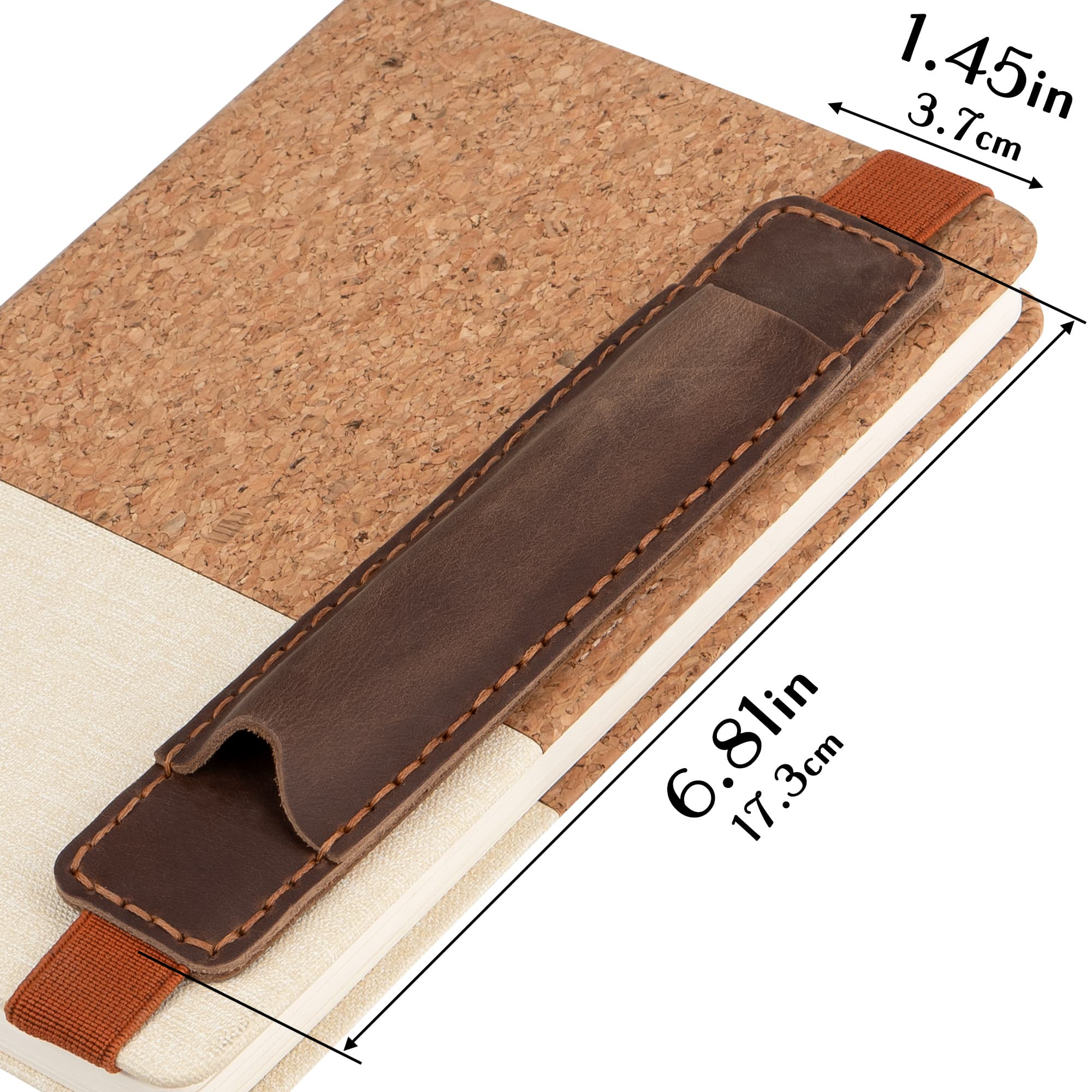 JANKINGS Crazy Horse Leather Elastic Pen Holder for Notebook, Coffee – Genuine Leather Journal Band Pen Pouch, Fits Most A5/Travelers Notebooks, 1-Pack - 1