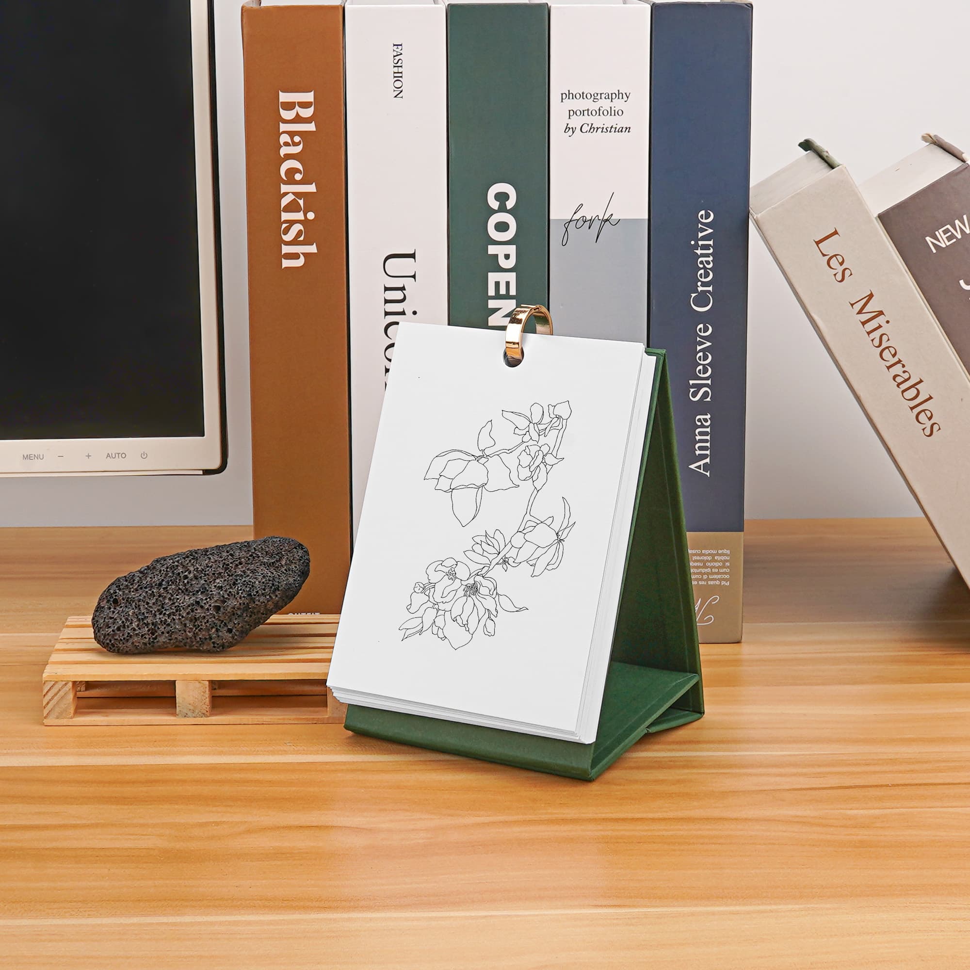 JANKOW DIY Cover CardBoard, Mini CardBoard for Drawing, Blank Desk Calendar CardBoard Book, Oil Pastel Hand-Painted 3D Book, for Note Taking, Painting, Study Work, Projects, Recipe Cards (1Pcs) - 5