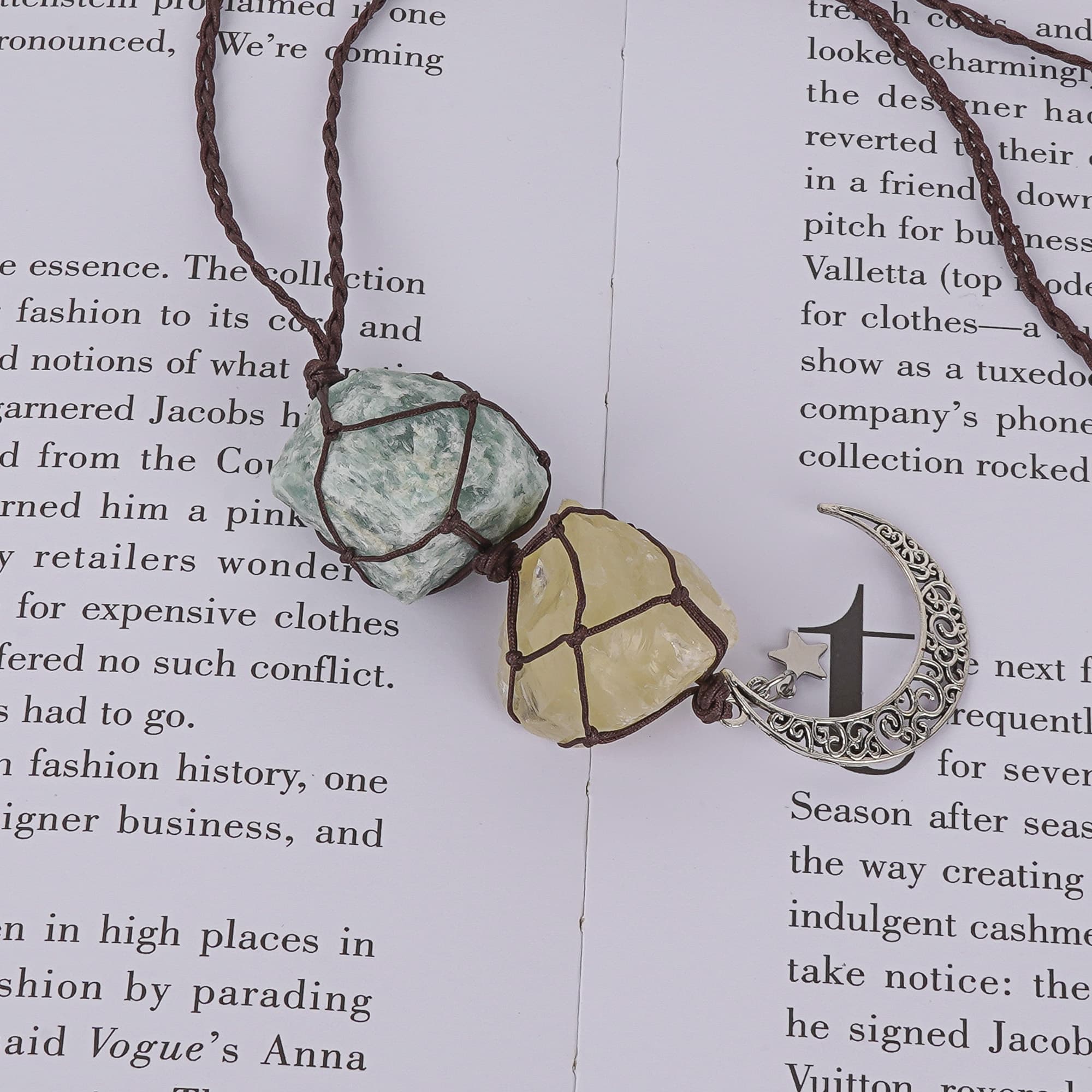 JANKOW Hanging Car Charm, Amazonite and Citrine Rearview Mirror Decorations, Crystal Hanging Accessories for Rear View Car Mirror - 4