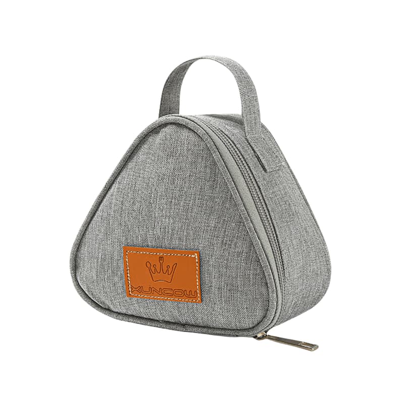 JANKOW Small Reusable Snack Bags Food Breakfast bento bag Small Triangular Rice Ball Lunch Box Bag for Women Sandwich Bag Work Travel Gym Picnic Leakproof Outdoors Game Handbags For Adults (Gray)