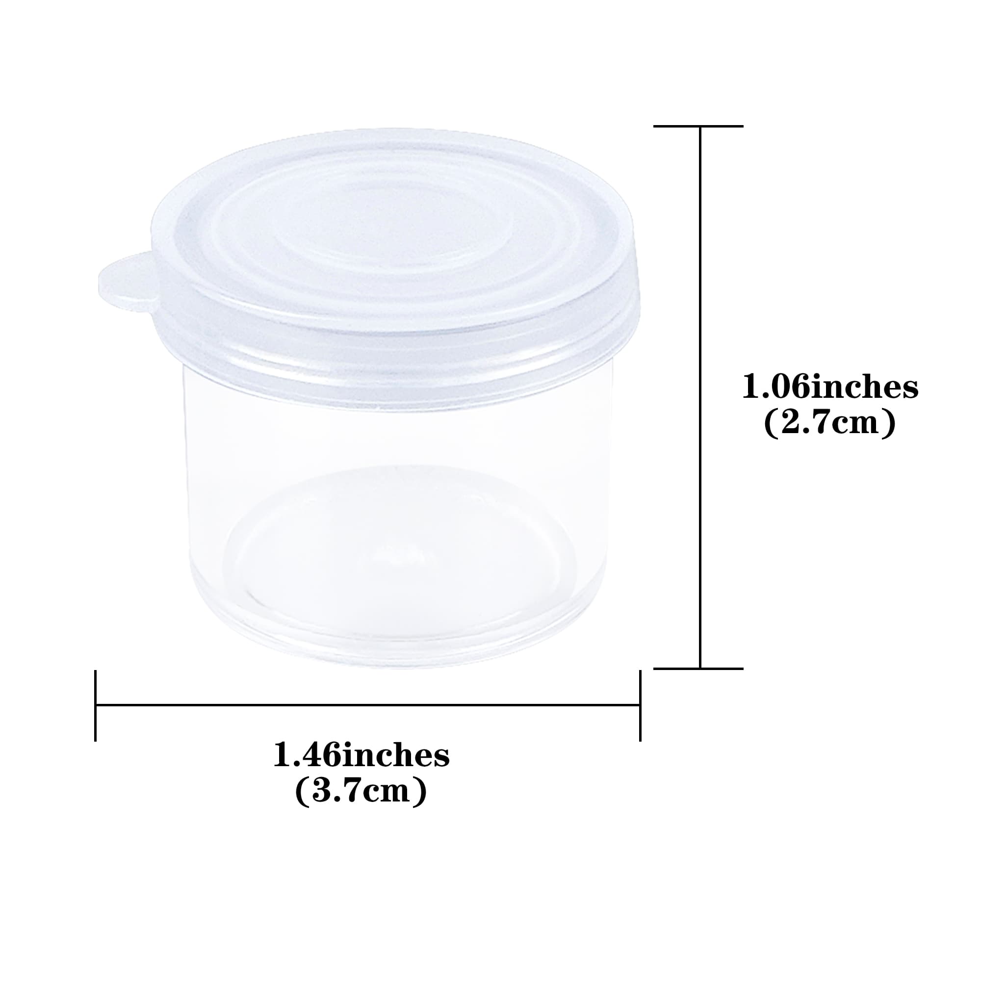 JANKOW Mini Plastic Paint Cup, Mini Plastic Paint Cups with Lids, Clear Storage Box Round Organizer, Paint Cups with Lids Bulk for Painting, Cosmetics, Glitter Powder, Jewelry Beads, Powder (12Pcs） - 1