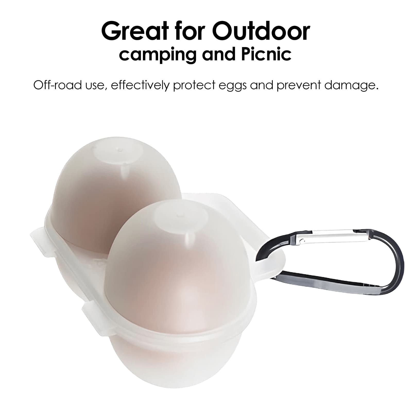 JANKOW 2 Egg Holder Container Portable Plastic Egg Holder Case - Shockproof and Secure Egg Storage Rack for Outdoor Use (1 Pcs & Climbing button) - 1