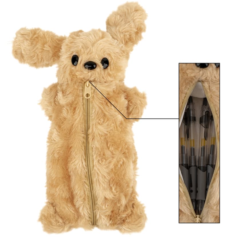 JANKINGS Cute Pencil Pouch, Plush Animal Pencil Case Bag for Office Classroom Supplies