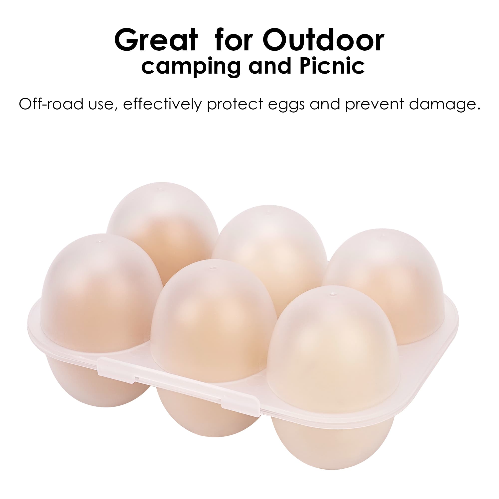 JANKOW 6 Egg Holder Container Portable Plastic Egg Holder Case - Shockproof and Secure Egg Storage Rack for fitness, Outdoor Use - 2