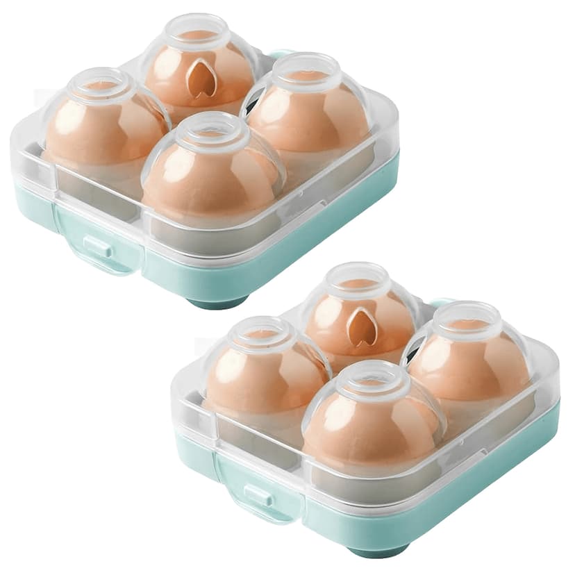 JANKOW 4 Girds Egg Holder Container, Plastic Egg Storage Box Shockproof Protection, Portable Egg Tray Carriage Dispenser for Refrigerator Camping Picnic Travel Kitchen Outdoor (Blue)