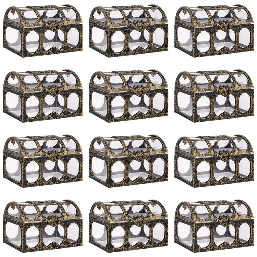 JANKOW 12 Pcs Wedding Candy Boxes, Treasure Chest Candy Box, Vintage Decorative Metal Box for Wedding Party