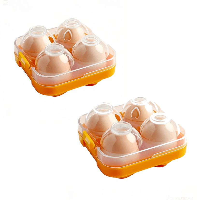 JANKOW 4 Girds Egg Holder Container, Plastic Egg Storage Box Shockproof Protection, Portable Egg Tray Carriage Dispenser