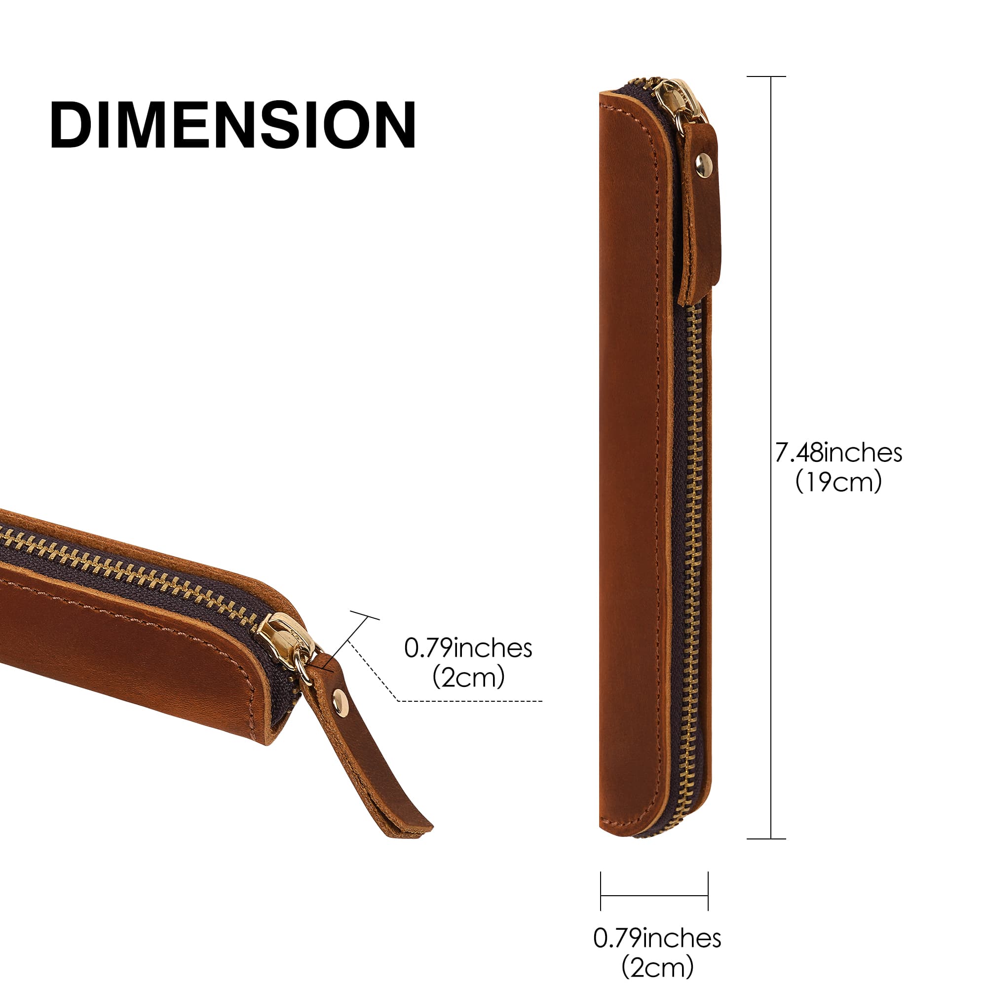 JANKOW Leather Pen Case Holder Handmade, Leather Pen Case Holder, for Single Genuine Leather Single Pen Case Pen - 2
