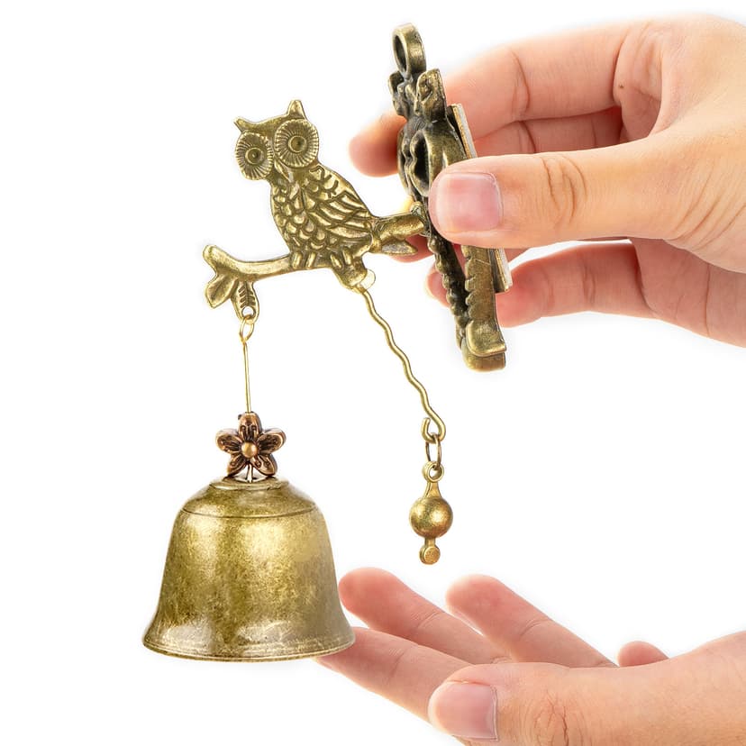CAIRIAC Shopkeeper Bells Gifts Store Bell Office Door Bell Magnet Entrance Front Porch Door Dinner Bell Garden Home Dinner Bells, Antique Vintage Owl Decorative Doorbell 2Pcs