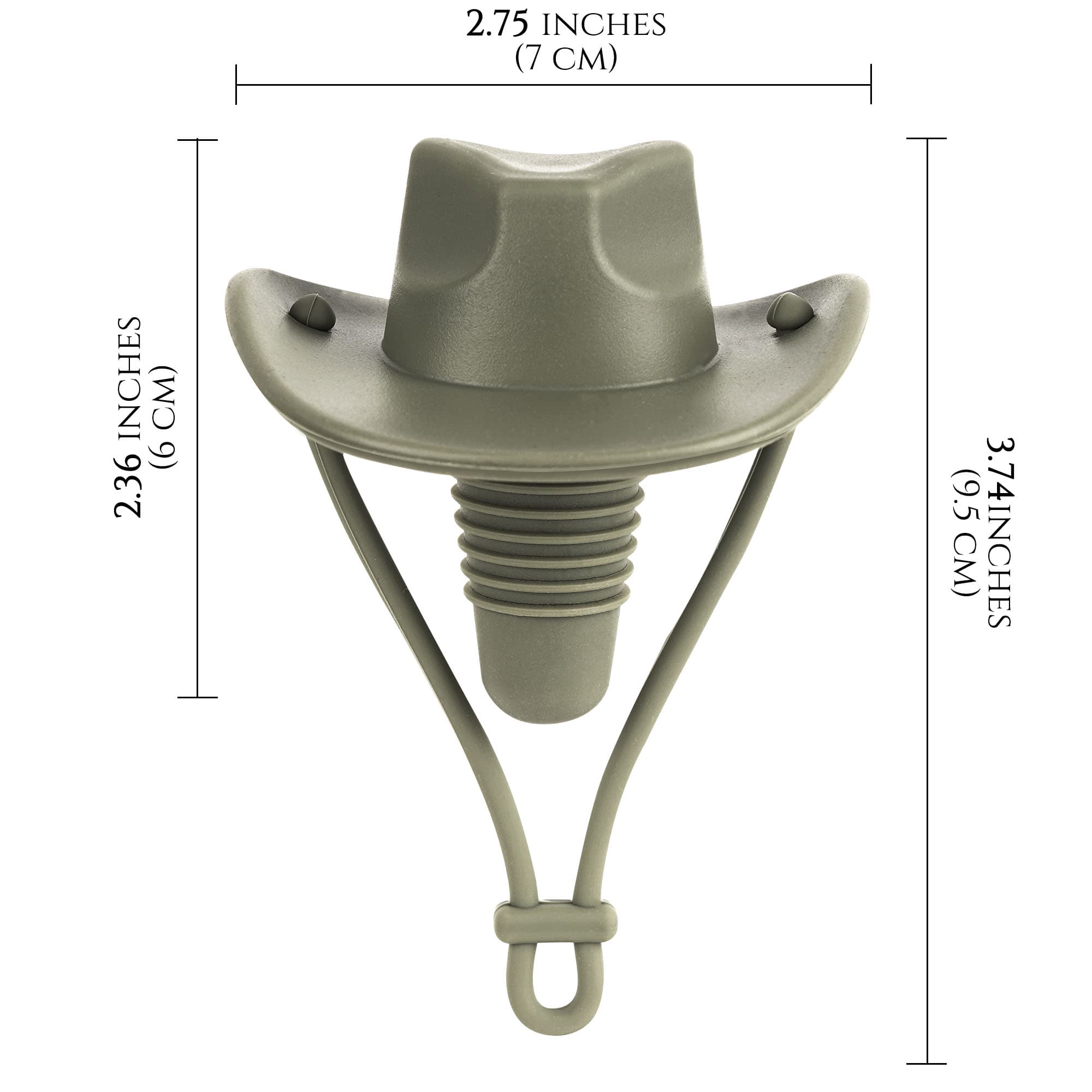 JANKOW Cowboy Hat Silicone Wine Stopper, Funny Hat Shaped Wine Stoppers, Cute Kitchen Gadgets Gifts for Wine Lover (1 Pack/Green) - 1