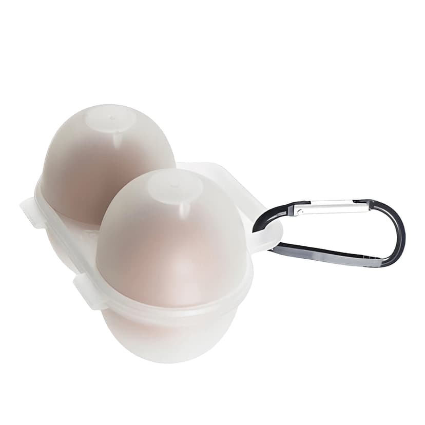 JANKOW 2 Egg Holder Container Portable Plastic Egg Holder Case - Shockproof and Secure Egg Storage Rack for Outdoor Use (1 Pcs & Climbing button)