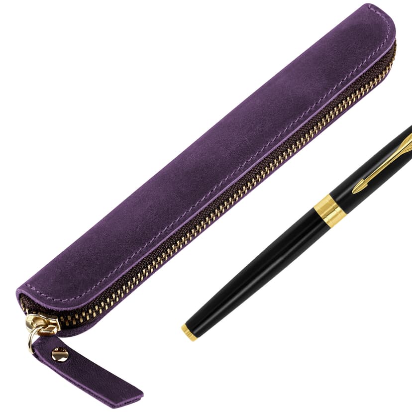 JANKOW Leather Pen Case Holder Handmade, Leather Pen Case Holder, for Single Genuine Leather Single Pen Case Pen, Organizer Fountain Pen, Sleeve Holder Pouch Cover Vintage Fountain Pen Case(1Pcs)