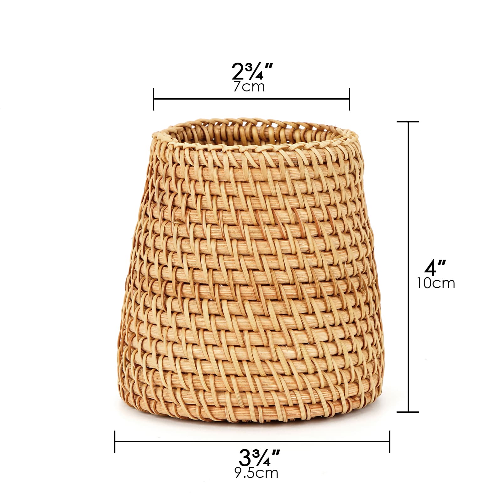 JANKINGS Handwoven Rattan Utensil Holder, Cooking Utensil Holder for Countertop, Tapered Cutlery Caddy, Natural Log Color, 1 Pack - 1