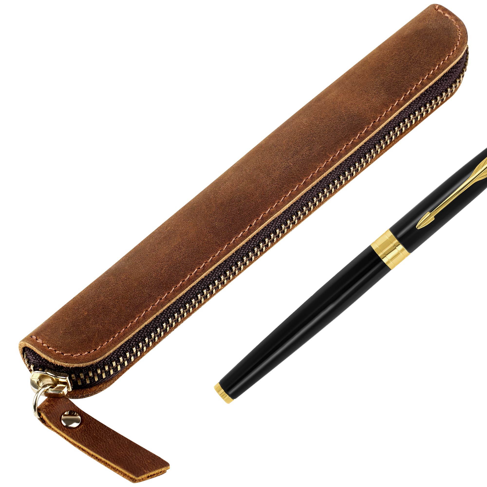 JANKOW Leather Pen Case Holder Handmade, Leather Pen Case Holder, for Single Genuine Leather Single Pen Case Pen - 1